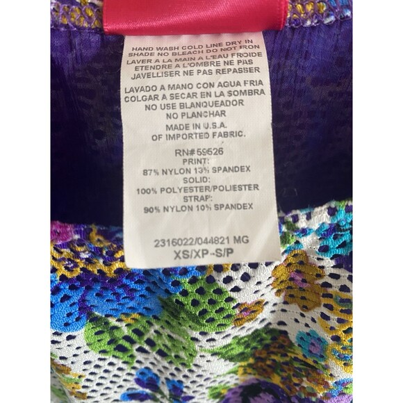 Betsey Johnson Purple Floral Coverup Dress Vintage Pinup Coquette Size XS/S - Picture 8 of 8